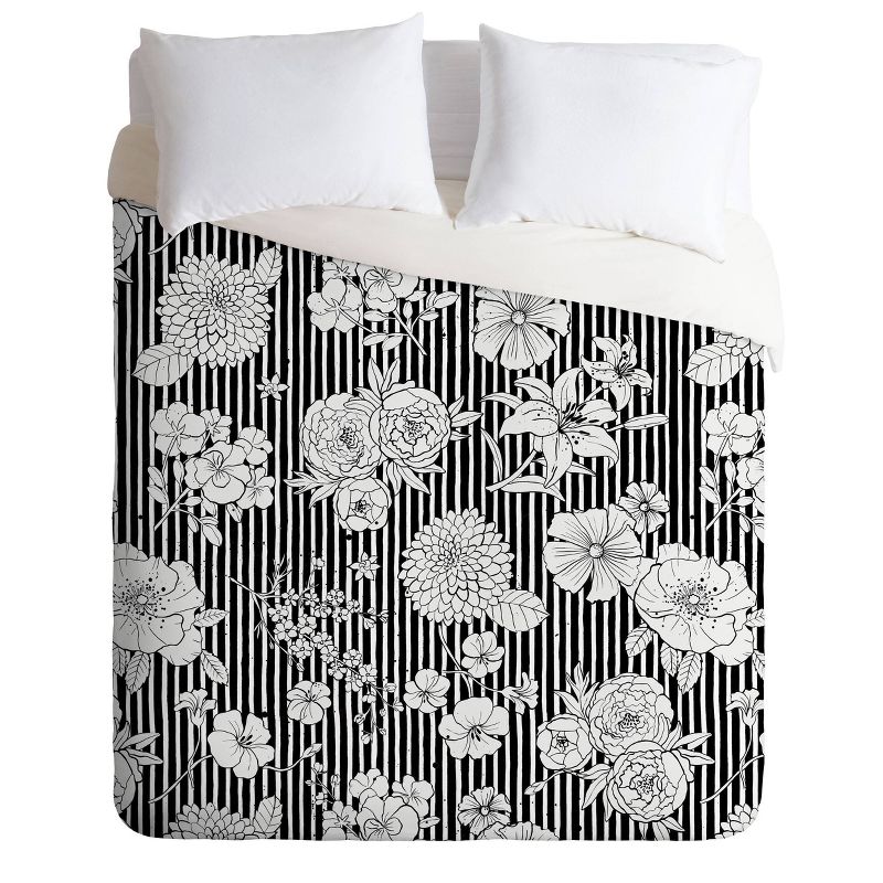 Ninola Design Flowers and Stripes Comforter Set - Deny Designs, 1 of 8