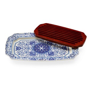 Spode Judaica Challah Tray with Wood Insert - 1 of 4