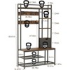 Shoe Clothes Rack for Entry, Hall Tree Shoe Bench, 5 in 1 Coat Rack Set, Storage Rack, Wooden Clothes Rack, for Bedroom Corridor Office, Brown - 3 of 4