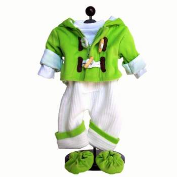 The Queen's Treasures 15 Inch Baby Doll Clothes Green & Cream Overalls Set