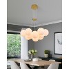 PAKOKULA Modern 13-Light Gold Bubble Chandelier with White Globe Shade for Dining Room Living Room - 2 of 4
