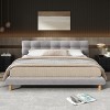 Platform Bed,Upholstered Platform Bed Frame With Cookie-Shaped Headboard,Modern Platform Bed,Platform Bed For Bedroom-Cuddlewood - 2 of 4