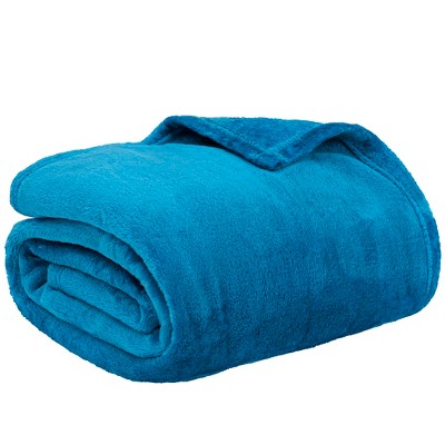 Turquoise Twin Size Fleece Flannel Throw Blanket