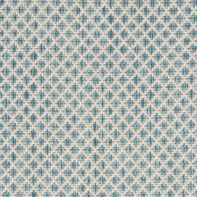 Ivory Aqua Geometric Synthetic Square Area Rug 5'x5'