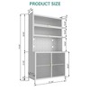 Chic Crate 73'' Tall 6-Level Flip-Door Pegboard Metal Pantry Cabinet – Anti-Tip Hutch for Kitchen/Dining/Living Room - 2 of 4