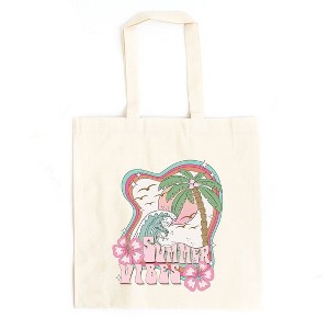 City Creek Prints Summer Vibes Flowers Canvas Tote Bag - 15x16 - Natural - 1 of 2