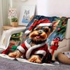 Lomsoe Cute Vintage Christmas Dog Print Flannel Blanket - All Seasons Soft and Warm Throw Blanket for Bed, Napping, Camping, Travel, Office - 3 of 4