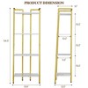 4 Tier Bookshelf, Gold Narrow Bookshelf, Small Bookshelf with Open Display Shelves, Bookcase for Bedroom Living Room Home Office - 2 of 4