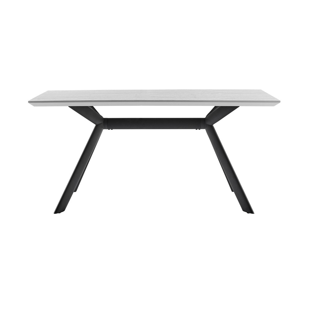 Photos - Dining Table 63" Rectangular Margot Top Finish  Light Gray/Black - Armen Li