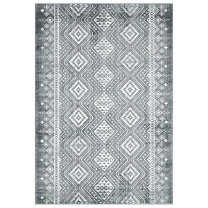 Bohemia Geometric Area Rug, Imitation Cashmere Polyester, Washable, Non-Slip, Foldable for Hallway, Kitchen, Entryway & Office - 1 of 4