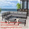 ALAULM Aluminum Patio Furniture Set Modern Metal Outdoor Conversation Sets w/45in Propane Fire Pit Table, Patio Sectional Sofa w/5.1 Inch Cushion - 4 of 4