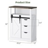 Bathroom Floor Cabinet, Bathroom Cabinet Storage with Sliding Barn Door and 3 Drawers, Small Storage Cabinet with Adjustable Shelves - 3 of 4