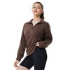 BLUEMING Womens Sweatshirts Polo Neck Quater Zipper Sweatshirts Athletic Tops for Gym Yoga Fall Athleisure - 3 of 4