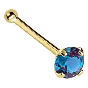 Jewelry Avalanche 22G 14K Gold Ball-end Nose Stud with Alexandrite Gemstone - 1 of 3