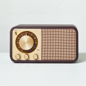 Small Wood Finish with Brass Retro Radio - Hearth & Hand™ with Magnolia - 1 of 4