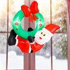 4ft Inflatable Santa Wreath Christmas Decor: 5 LED Lights (3 on Wreath/2 on Santa), IP44 Waterproof Polyester, 2 Hanging Ropes - 3 of 4