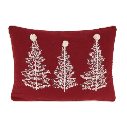 Saro Lifestyle Charming Christmas Trees Down Filled Throw Pillow