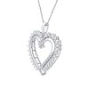 GILDED 1/2 Carat Total Weight Natural Round-Cut Diamond Heart Pendant Necklace in Sterling Silver, 18-inch Chain - 2 of 4