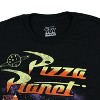 Seven Times Six Toy Story T-Shirt Men's Pizza Planet Galactic Diner Distressed Tee Black - 3 of 3