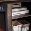 ORRD 58'' TV Stand with 23'' Fireplace, Sliding Doors & Storage, Antique Brown - 4 of 4