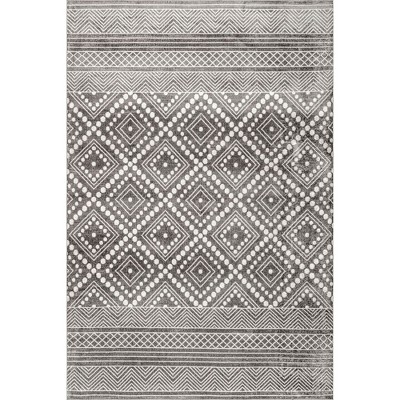 Nuloom Phyllis Pet Friendly Machine Washable Diamond Trellis Area Rug, 4' x 6', Grey