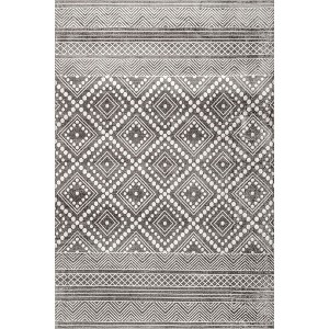Nuloom Phyllis Pet Friendly Machine Washable Diamond Trellis Area Rug, 4' x 6', Grey - 1 of 4