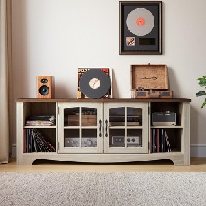 Modern Farmhouse TV Stand with Storage Cabinet and Adjustable Shelves - 1 of 4