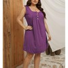 Plus Size Sundress with Front Button Wide Shoudler Strap Sleeveless Dress Square Neck Tank Dress Plus Size Yoke Front Summer Dress 2025 - 3 of 4
