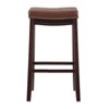 Padded Saddle Seat Barstool Hardwood - Linon - 3 of 4