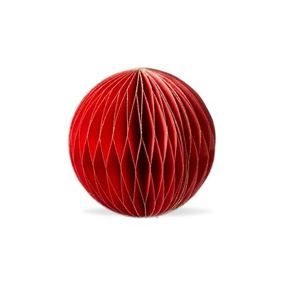 tag Glimmer Paper Ball Decor Small Red