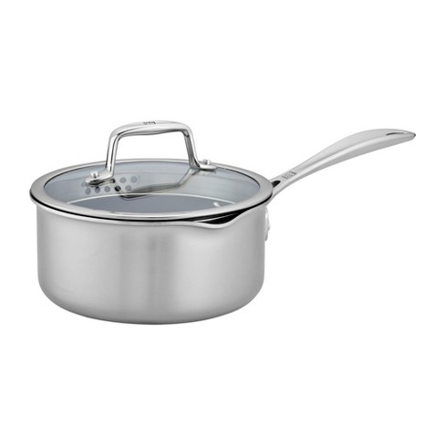 TPFAMELI Stainless Steel Saucepan with Lids 2 Quart Tri-Ply Layer Thickened  Bottom Sauce Pan Sauce Pot,Dishwasher Safe & Oven Safe