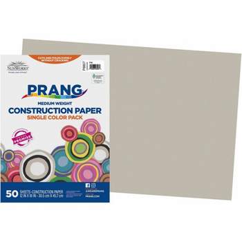 Pacon Construction Paper Smooth Textured 12"x18" 50/PK Gray 8807