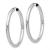 Black Bow Jewelry 3mm x 35mm 14k White Gold Polished Endless Tube Hoop Earrings - 2 of 4