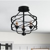 Dewdrop Modern Black Iron Frame 3-Light Semi Flush Mount Lighting Fixture - 2 of 4