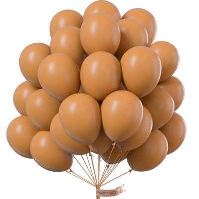 PartyWoo Balloons Light Brown Caramel Tan Boho 12 Inch 50 pcs