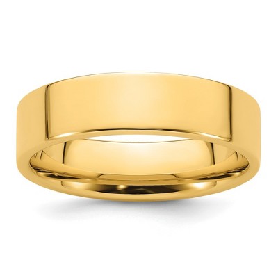 Black Bow Jewelry 6mm 14K White or Yellow Gold Flat Comfort Fit Band