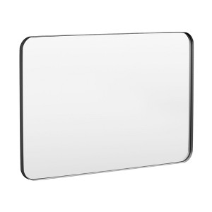 Tempered Glass Rounded Rectangle Framed Wall-Mounted Bathroom Vanity Mirror - 1 of 1