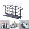 LunaLulinlk Toothbrush Holder Rack with Mouthwash Cup Holder Slots, Toothbrush Toothpaste Holder Wall-Mounted Drill Free Storage Rack Black - 4 of 4
