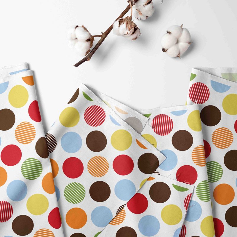 Bacati - Multicolor Large Dots 100 percent Cotton Universal Baby US Standard Crib or Toddler Bed Fitted Sheet, 2 of 6