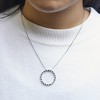 Haus of Brilliance Silver 1.0 Ctw Alternating Black and White Diamond Open Circle Pendant Necklace - 4 of 4