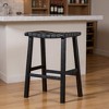 HomeRoots 30" Charcoal and Black Faux Leather and Solid Wood Backless Bar Height Bar Chair - 2 of 4