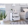 Gulches 2-Drawer Nightstand - Pure White Finish with Metal Handles, 18"H Particle Board Bedside Table for Bedroom - 2 of 4