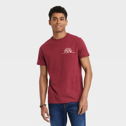 Men's Crewneck Short Sleeve T-shirt - Goodfellow & Co™ Berry Red