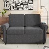 57.9" Orisfur Pull Out Sofa Bed Loveseat Sleeper with Twin Size Memory Mattress with Two USB Ports for Living Room Spaces (Old SKU:WF305474AAE), Grey - 2 of 4