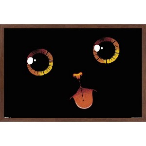 Trends International Tobe Fonseca - Black Cat Minimalist Tongue Framed Wall Poster Prints - 1 of 4