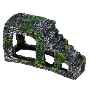 Unique Bargains Resin Tortoise Rock Turtle Basking Platform 8.7"x3.5"x4.5" Gray Green 1 Pcs - 1 of 4