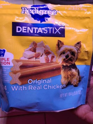 PEDIGREE DENTASTIX Original Flavor Dental Bone Treats for Toy/Small Dogs, 6  oz. Pouch (24 Treats)