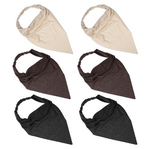 Unique Bargains Women's Scarf Headbands Coffee Color Black Khaki 6 Pcs - 1 of 4