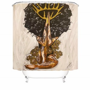 Crown Girl Shower Curtains for Bathroom Waterproof Fabric Bath Curtain Durable Soft Stylish Bathroom Decor 72x72 Inch - 1 of 1