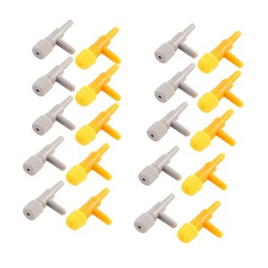 Unique Bargains 2 Way Aquarium Air Line Pump Tubing Flow Control Valve Yellow Gray 20 Pcs - 1 of 3